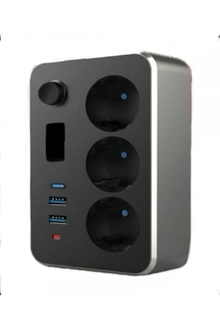 Elektrik Sigortalı Akım Korumalı 2-usb 1-pd Type-c 3'lü Priz 2 Me