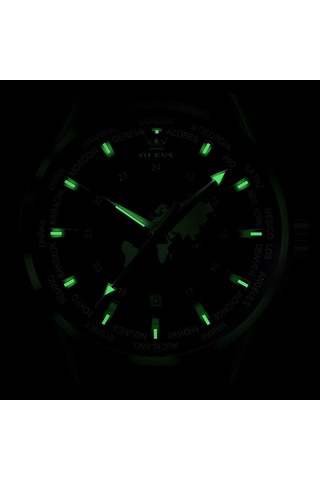 Olevs 9926 Kabartmalı Toprak Kadranlı Erkek Kuvars Saat Siyah