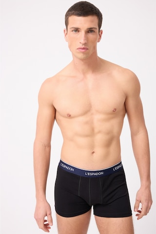 L'espadon Maritime Elite Koleksiyonu Elastik Konforlu Bel Bantlı Çizgili Erkek Trunk Boxer-3237 Siyah