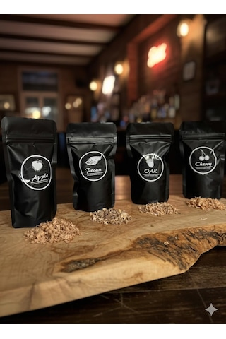 Klon Doğal Tütsü Talaşı 4 Adet Viski, Kokteyl, Et Ve Peynir Aromalandırma İçin Ceviz+elma+meşe+kiraz Acı Kahverengi