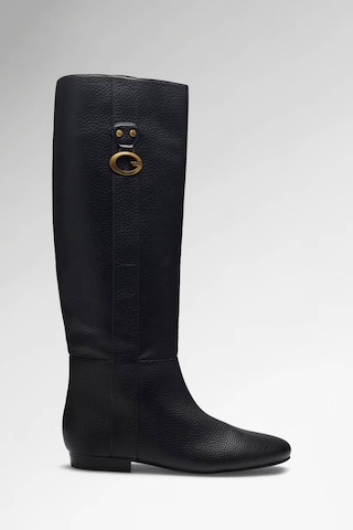 Guess G Boots Suni Deri Siyah Kadın Çizme Flfanaele11