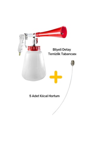 Oto Yıkama Bilyeli Detay Temizlik Tabancası - 5 Kılcal Hortum