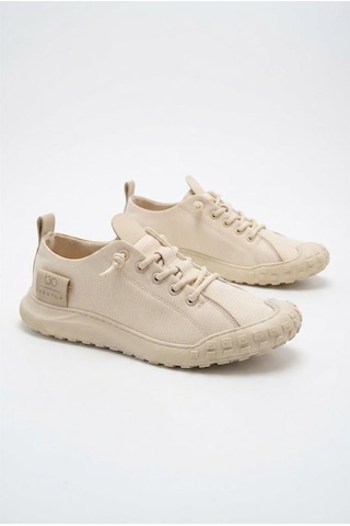 Fort 2065 Bst Rahat Esnek Lastik Bağcıklı Sneaker Erkek Ayakkabı Bej