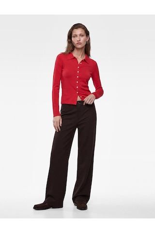 Koton Normal Bel Yan Cepli Düğmeli Straight Fit Kumaş Pantolon Kahverengi 7wak40027ek Kahve