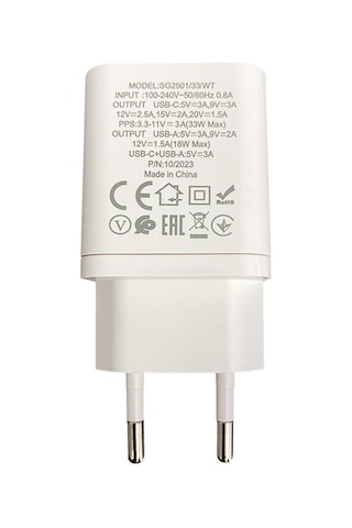 Shaza SG2501 33W USB QC3.0 + Type-C PD Şarj Adaptörü