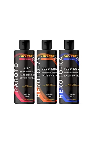 Netfer 3'lü İnce Kalın Pasta Cila Set - 3x250 Ml