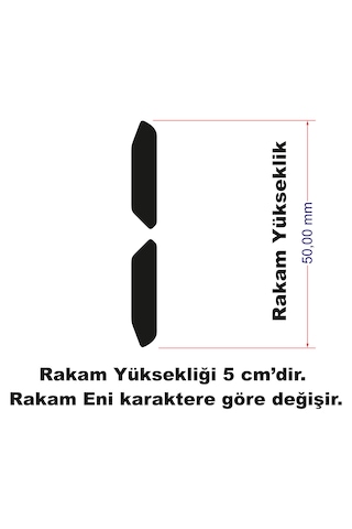 Stencil Rakam Boyama Şablonu X067-sayı Rakam Yüksekliği 5 Cm