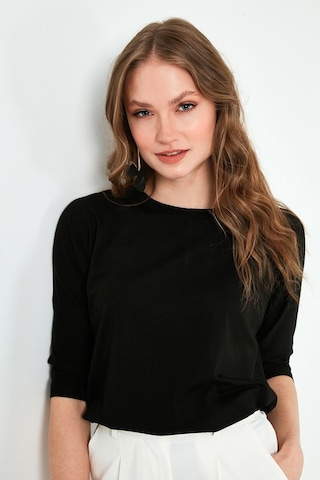 Lela Bisiklet Yaka Truvakar Kol Bayan Bluz 5861416Y Siyah