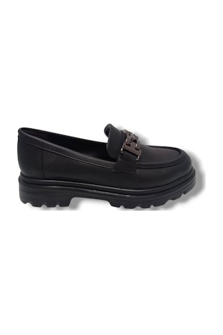 Fancy 801-25 Deri Loafer Tokalı Kadın Ayakkabı Siyah