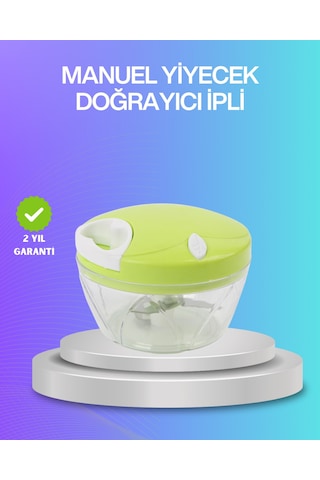 İpli Manuel Doğrayıcı Paslanmaz Çelik Bıçaklı - Lisinya