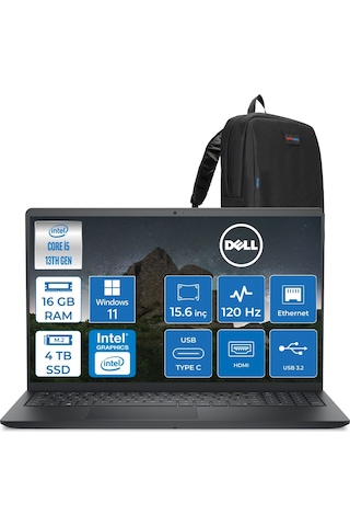 Dell Pro 15 Essential PV152501334UH05 i5-1334U 16 GB 4 TB SSD 15.6" W11H Dizüstü Bilgisayar + Zetta Çanta
