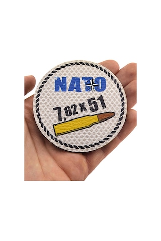 Nato 762 X 51 - Cırt - Patch - Peç - Arma - 8 Cm Gri