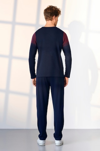 Doreanse Erkek Lacivert Bordo Detaylı T-shirt Pijama Takımı 25k4535-standart Lacivert - Bordo