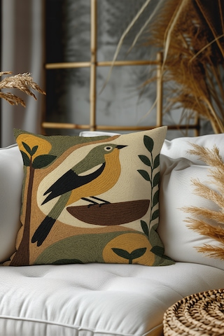 2 Li Nakış Desenli, Çift Taraflı Baskı, Kırlent Kılıfı Seti 16