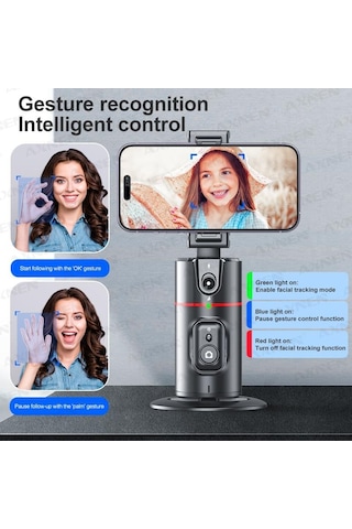 Torima P02 Profesyonel 360 Derece Gimbal Öz Çekim Telefon Sabitleyici Video Çekimi Siyah