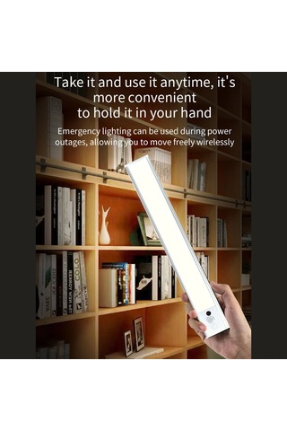 Yaozixa 40cm Gümüş Led Akıllı Işık - Vücut Ve El Tarama Algılama, Üç Renk, Üstün İnce, Enerji Tasarruflu, Dolap/şarap Dolabı Için Diğer