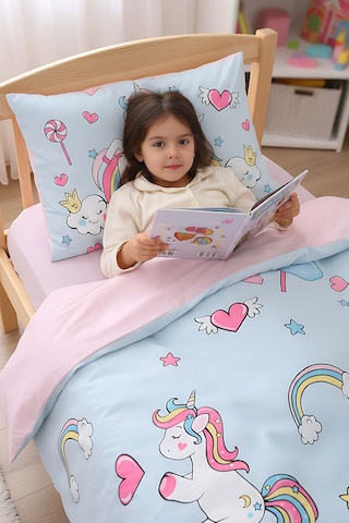 Junior Twinka %100 Pamuklu Tek Kişilik Çocuk Nevresim Takımı Çok Renkli