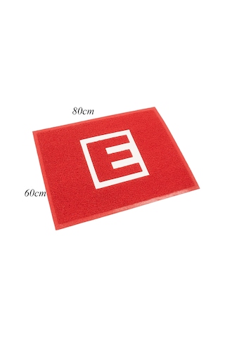 Valerine Life Kıvırcık Kırmızı Eczane Welcome Hoş Geldiniz İş Yeri Kapı Önü Paspası 60x80cm Kırmızı