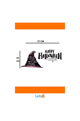 Happy Halloween Temalı Eğlenceli Duvar Stickerı 57 Cm X 24 Cm Çok Renkli