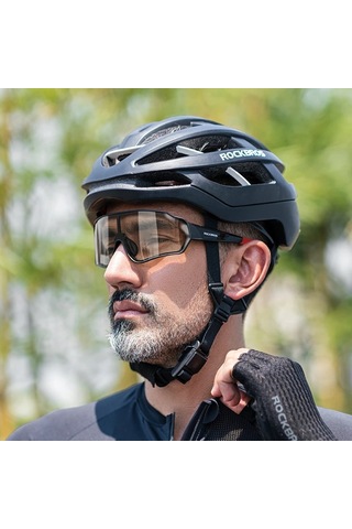 Rockbros 10161 Bisiklet Sürme Polarize / Fotokromik Gözlükler Dış Mekan Anti-uv Rüzgar Geçirmez Hd Gözlükler - Siyah / Kırmızı Fotokromik