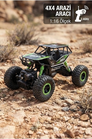 Racing Crew Max Rock Crawler 1:16 Ölçek 4wd Uzaktan Kumandalı Arazi Aracı 2.4 Ghz Oyuncak Araba Çok Renkli