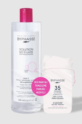 Byphasse Micellar Yüz Ve Makyaj Temizleyici Misel Su + 35 Adet Pamuk 500 ML