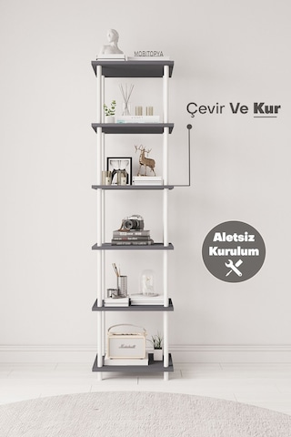 Çevir Kur 45 Cm Antrasit Kitaplık Bd 45 177 29 Cm Antrasit