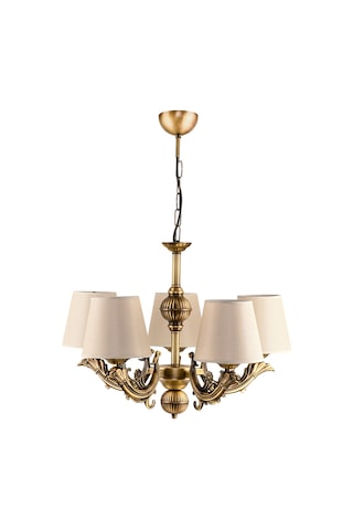 Dede Beş Kollu Sava Zamak Avize Eskitme Şapkalı Eskitme