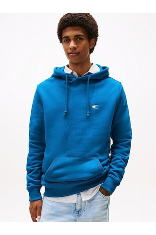 Tommy Hilfiger Tjm Reg Badge Hoodıe Ext Erkek Mavi Kazak - Dm0dm20258