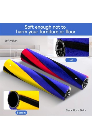 Honeybeeshop V10 Slim V12 Slim Kablosuz Süpürge Sarı Mavi Yedek Fırça Rulosu Toz Alma Aparatı