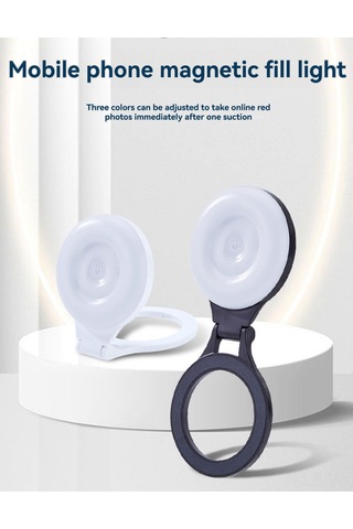 Neevoyu Magneetik Telefon Fıllıghtı: Çok Açıklı, Üç Işık Modu, Cep Telefonu Tutucu, Taşınabilir Güzellik Işığı - Beyaz Beyaz