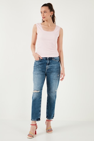 Lela Slim Fit Kalın Askılı Dantelli Kare Yaka Bürümcük Bayan Atlet 5864979 Toz Pembe