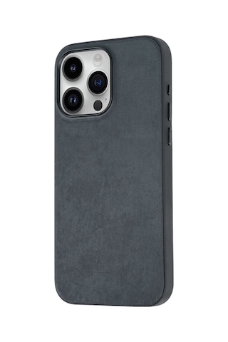 Apple Uyumlu iPhone 15 Pro Max Tuva Mikro Fiber Mimoza Kılıf-siyah