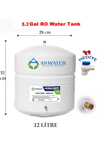 Su Arıtma Cihazı Çelik Su Tankı 3.2 Galon 12lt Tank 12 Litre Çelik Tank