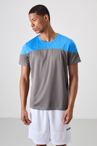 Tommy Life Koyu Gri Polyester Nefes Alan Dokulu İnce Esnek Standart Fit Erkek Performans T-shirt - 88386 Koyu Gri