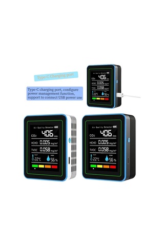 Honeybeeshop Zn-mt25 5i 1 Arada Taşınabilir Hava Kalitesi Monitörü Gerçek Zamanlı Sıcaklık Nem Verileri Formaldehit Co2 Dedektörü Şarj Edilebilir