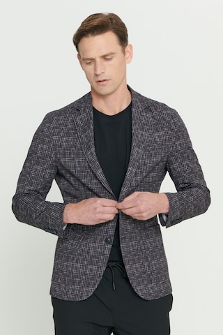 Ac&Co / Altınyıldız Classics Erkek Bordo Slim Fit Dar Kesim Mono Yaka Kazayağı Desenli Ceket Bordo