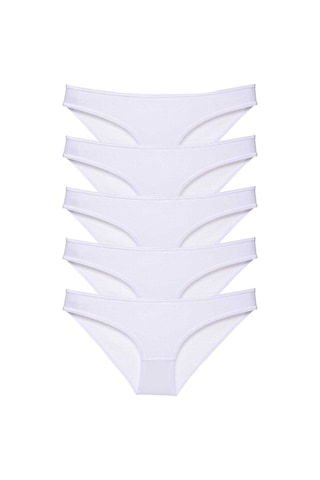 Royaleks 5 adet Süper Eko Set Likralı Kadın Slip Külot Beyaz RYL-EKO5005 Beyaz