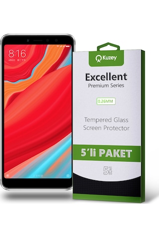 Xiaomi Redmi S2 ile Uyumlu Temperli Ekran Koruyucu Kırılmaz Cam Ekonomik 5'li Paket