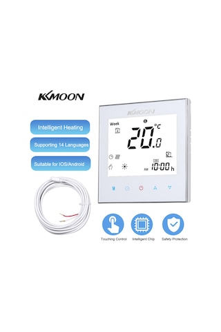 Kkmoon Dijital Yerden Isıtma Termostatı Elektrikli Beyaz