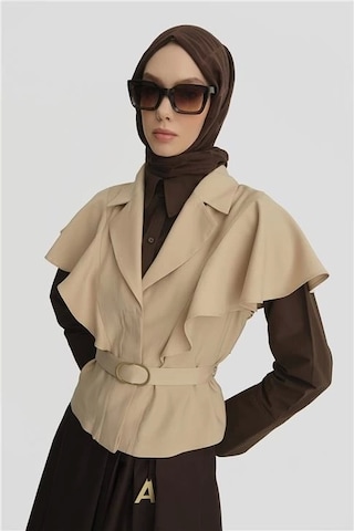 Armine Kolu Seyyar Ceket 25y5906 Aytaşı Krem