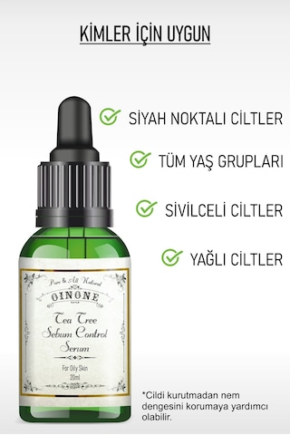 Oinone Sivilce ve Siyah Nokta Karşıtı Çay Ağacı Temizleme Serumu 20 ML