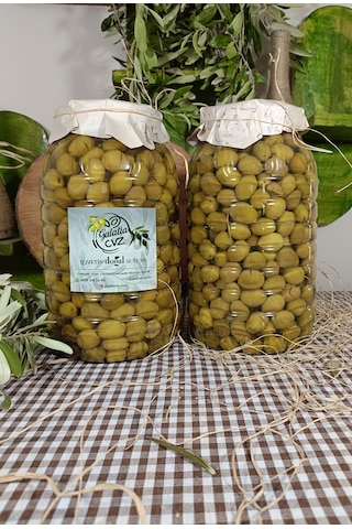 Aydın Yöresi Gemlik Cinsi Sofralık Tatlandırılmış Kırma Yeşil Zeytin 4 Kg
