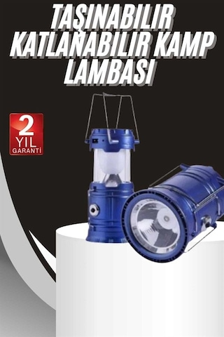 Sepetopia Kamp Lambası Solar Şarjlı Kızaklı Kamp Feneri Led Lamba Işıldak 58964859