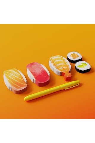 Mustard Sushi Bento Sticky Not Kağıdı Ve Page Marker Seti