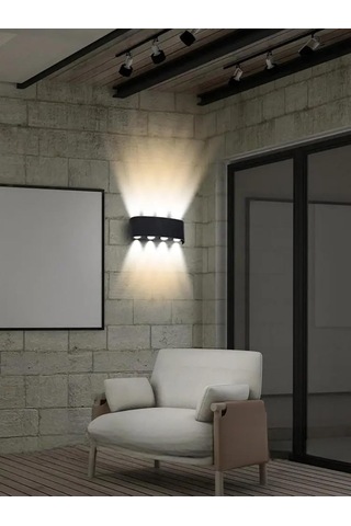 Kapri 15w Dekoratif Çift Yönlü Led Duvar Apliği - 8 Led'li Modern Tasarım, Cata Dış Ve İç Mekan Aydınlatma Lam Çok Renkli