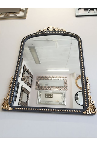 Ayna Denizi Lady Anthracite Gold Model Antrasit Altın Renk Dekoratif Ayna Altın