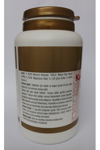 Ersağ Kalsiyum. Magnezyum. Çinko. D Vitamini Içeren Gıda Takviyes