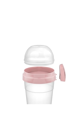 Bölmeli Yoğurt Kabı 600 + 200 Ml Diyet Ve Sağlıklı Beslenme İçin Saklama Kabı Pembe