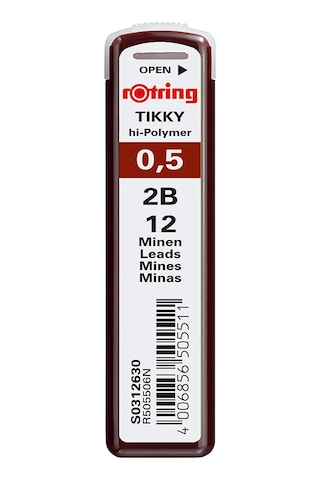 Tikky Hi-polymer Mekanik Kurşun Kalem Ucu, 0,5mm, 2b, 0.5 Mm